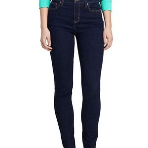 Women’s Curvy Mid Rise Skinny Jeans Blue